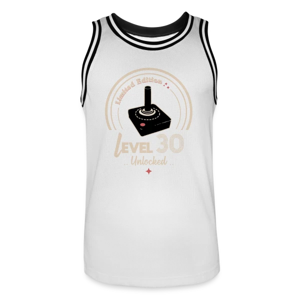 'Niveau 30 Débloqué' - Anniversaire Gamer sur Maillot de basket Homme
