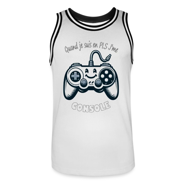 Joystick Souriant Rétro Gaming sur Maillot de basket Homme