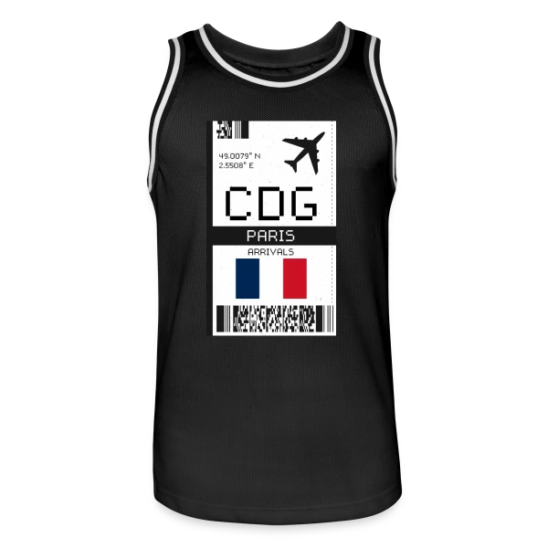 Billet d'Avion Paris CDG sur Maillot de basket Homme