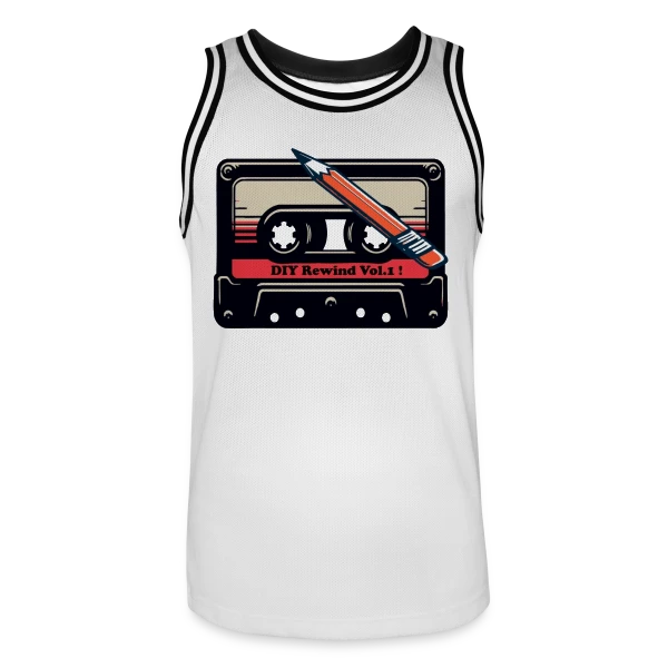 Cassette Rétro K7 : L'Analogique Stylé sur Maillot de basket Homme