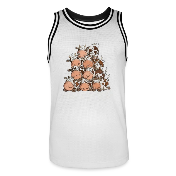 Humour Vache : Le T-Shirt Rigolo et Son Jeu de Mots sur Maillot de basket Homme