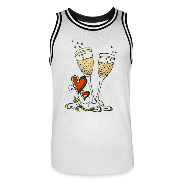 Verres Cœurs & Fêtes sur Maillot de basket Homme