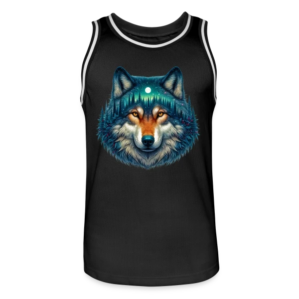 Loup Forêt Étoilée sur Maillot de basket Homme
