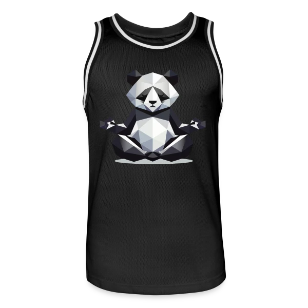 Panda Zen Géométrique : Harmonie Minimaliste sur Maillot de basket Homme