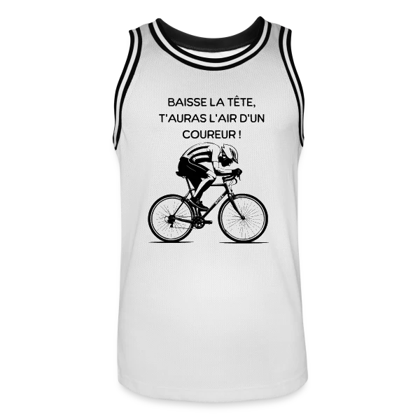 Cyclisme Humour - Design Minimaliste Vélo sur Maillot de basket Homme