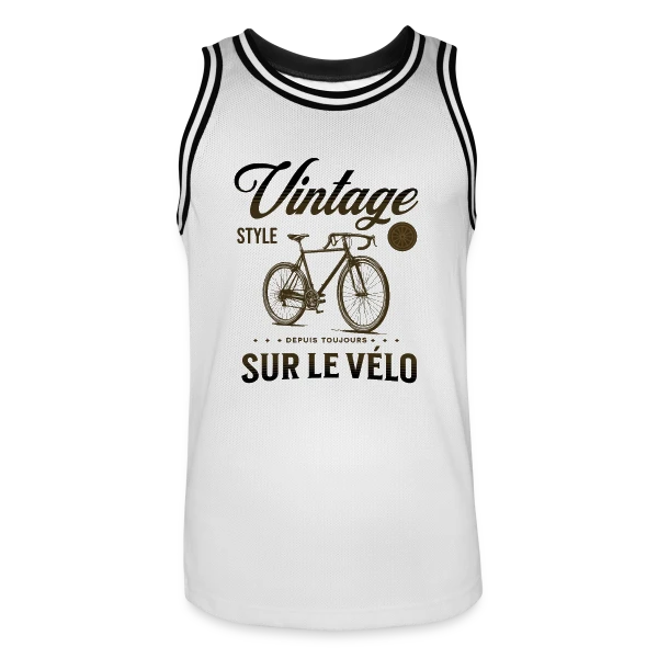 Passion Vélo Vintage Élégance sur Maillot de basket Homme