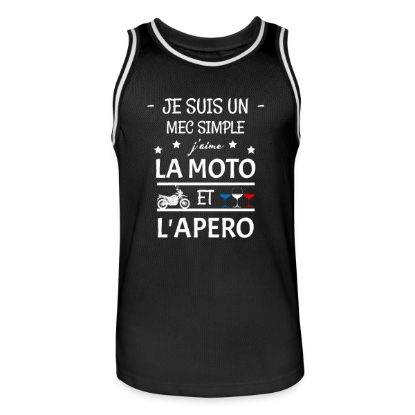 Moto & Apéro : L'Esprit Motard sur Maillot de basket Homme