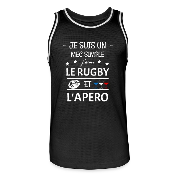 Rugby & Apéro : L'Esprit Convivial sur Maillot de basket Homme