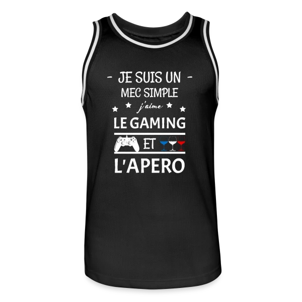 Apéro Gaming : Humour Entre Copains sur Maillot de basket Homme