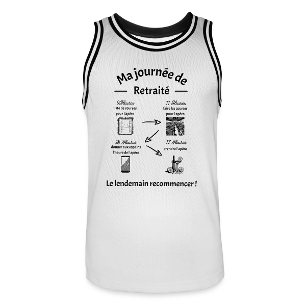 Joyeuse Retraite - Nouvelle Vie, Plus de Loisirs sur Maillot de basket Homme