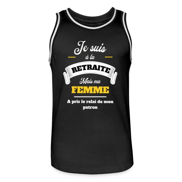Retraite Humoristique pour Homme sur Maillot de basket Homme