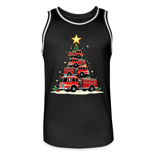 Camion de Pompiers Rigolo - Noël Enchanté sur Maillot de basket Homme