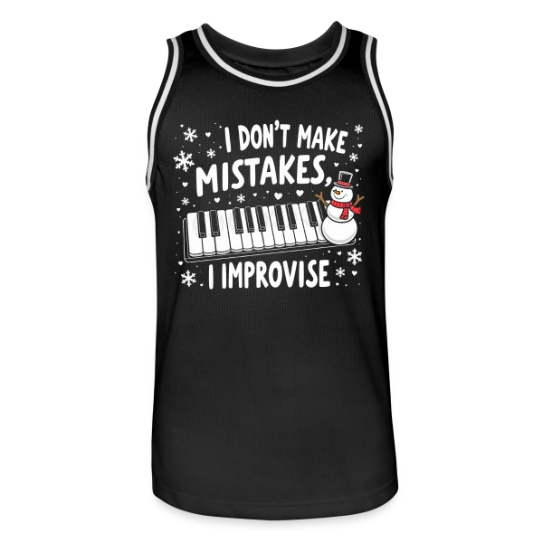 Pianiste Humour - Je n'fais pas d'erreurs, j'improvise sur Maillot de basket Homme