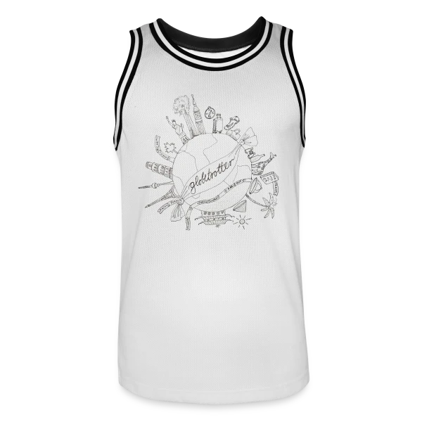 Globe Voyageur Dessin sur Maillot de basket Homme