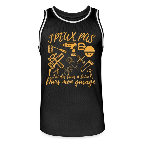 'J'Peux Pas J'Ai Bricolage' - Humour Papa Bricoleur sur Maillot de basket Homme