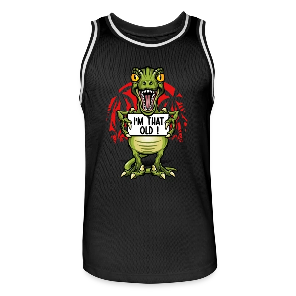 Vieux Comme un Dino sur Maillot de basket Homme