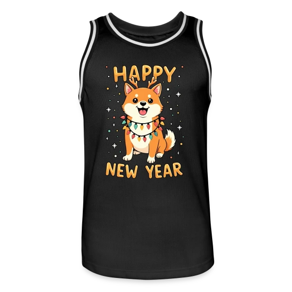 Shiba Inu Lumières de Noël - Fêtes de Fin d'Année sur Maillot de basket Homme