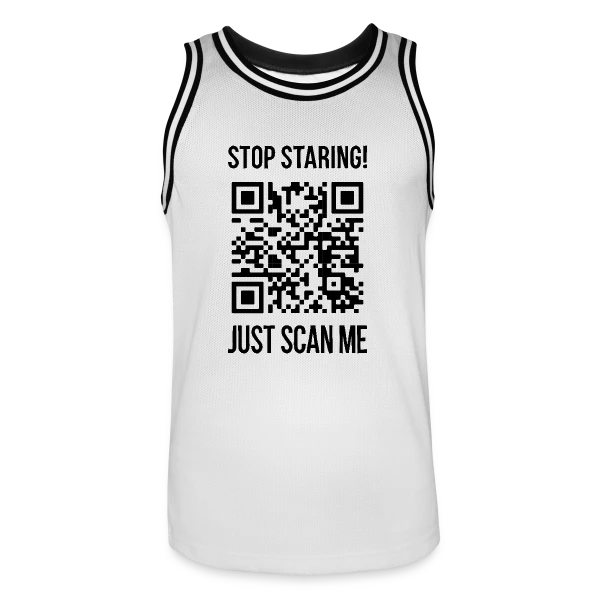 QR Code Gentillesse : Scanne et Sois Bienveillant sur Maillot de basket Homme