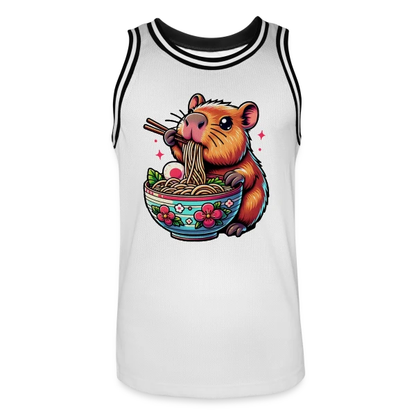 Capybara Mignon Ramen sur Maillot de basket Homme