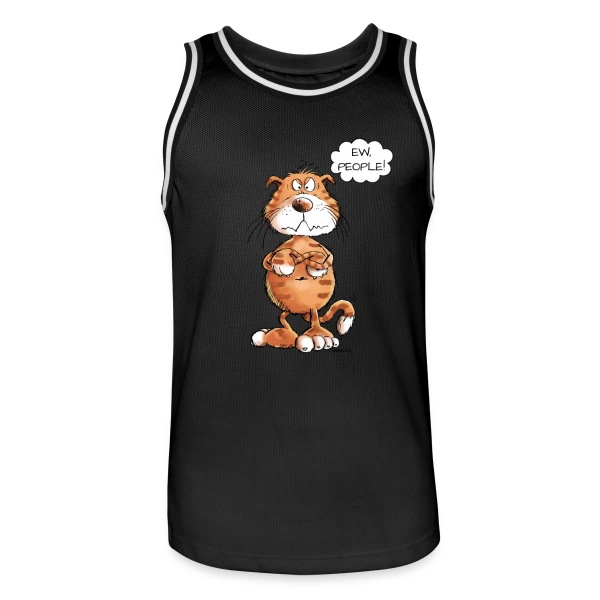 Chat grincheux rouge "Ew People" - Sarcasme félin sur Maillot de basket Homme