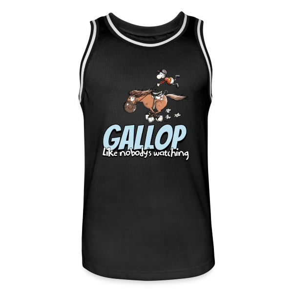 Galope comme si personne ne te regardait - Cheval Cartoon sur Maillot de basket Homme