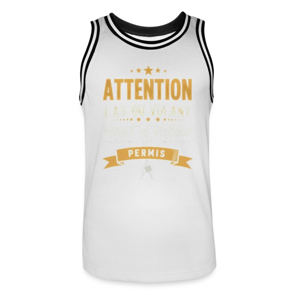 Humour Jeune Conducteur - Mon Permis en Poche sur Maillot de basket Homme
