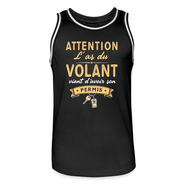 Cadeau Jeune Conducteur - Humour Permis sur Maillot de basket Homme