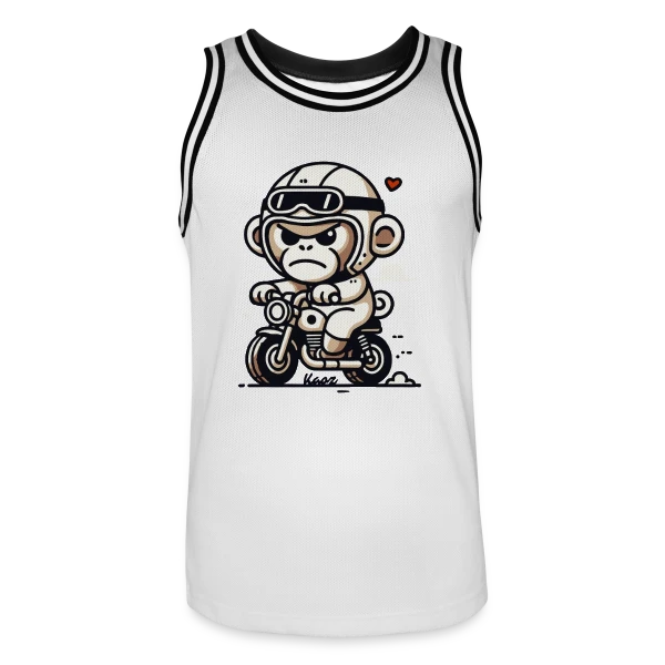 Singe Motard Aventure sur Maillot de basket Homme
