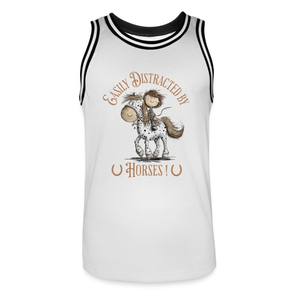 Cheval Cavalier Rigolo sur Maillot de basket Homme