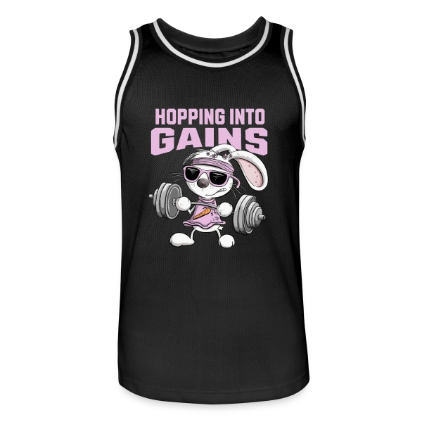 Lapin Musculation - Puissance Carottes sur Maillot de basket Homme
