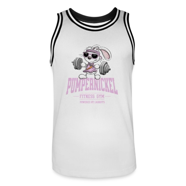 Lapin Costaud 'Pumpernickel Girl' - Fitness Humoristique sur Maillot de basket Homme