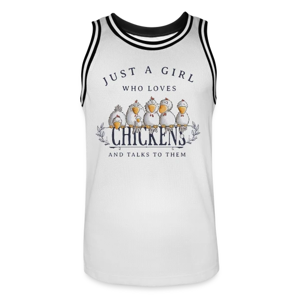 Just A Girl Who Loves Chickens - Folie poulailler sur Maillot de basket Homme