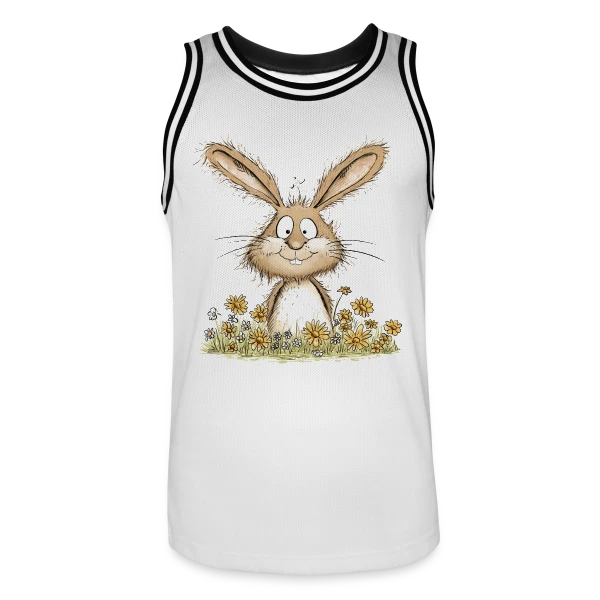 Lapin Rigolo des Fleurs sur Maillot de basket Homme