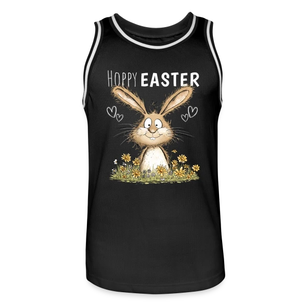 Joyeuses Pâques Lapin Fleuri sur Maillot de basket Homme