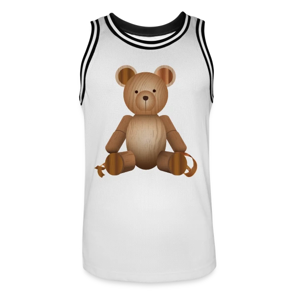 Ours Mignon en Bois - Style Nature & Chaleureux sur Maillot de basket Homme