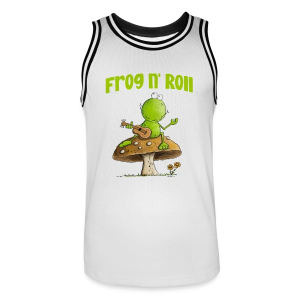 Grenouille guitariste cottagecore sur Maillot de basket Homme