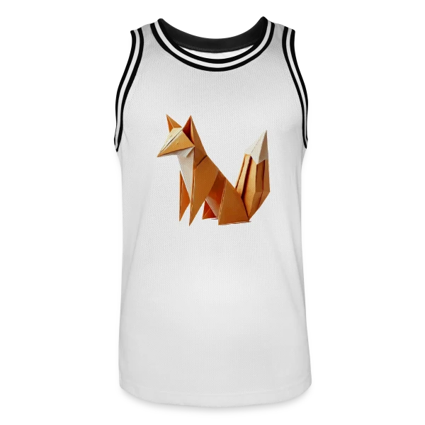 Renard Origami Géométrique sur Maillot de basket Homme