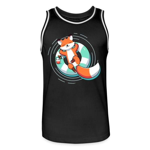 Renard Chill' en Bouée Tropicale sur Maillot de basket Homme