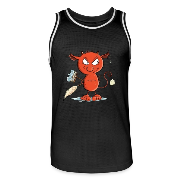 Petit diable du ménage - Nettoyage fun sur Maillot de basket Homme