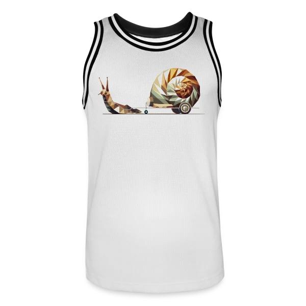 Slow Travel "L'Escargot Caravane" : Zen et Humoristique sur Maillot de basket Homme