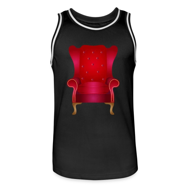 Fauteuil Vintage Rouge: Élégance Chaleureuse sur Maillot de basket Homme