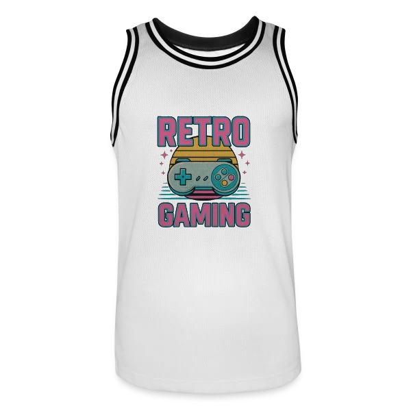 Manette Rétro Gaming Années 90 sur Maillot de basket Homme