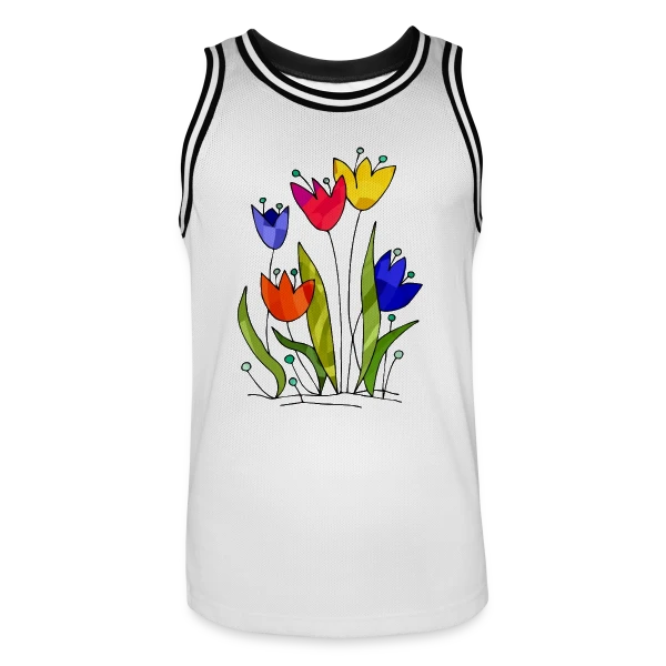 Bouquet de Fleurs sur Maillot de basket Homme