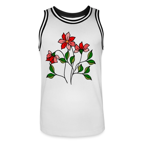 Fleurs Épanouies sur Maillot de basket Homme