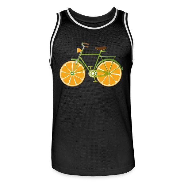 Vélo Fruitix : L'Original Fun aux Roues Oranges sur Maillot de basket Homme