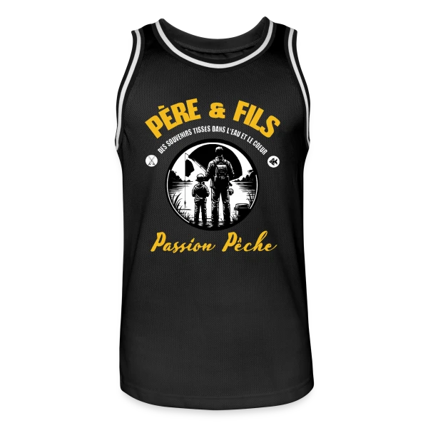 Père et Fils - Passion Pêche et Nature sur Maillot de basket Homme