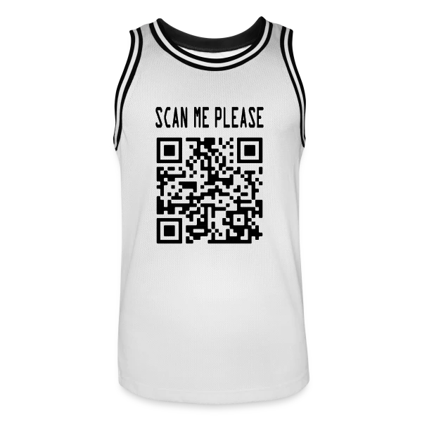 QR Code Motivation : Scanne et Agis ! sur Maillot de basket Homme