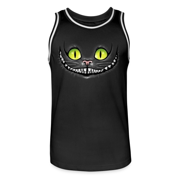 Chat Noir Sourit dans le Noir sur Maillot de basket Homme