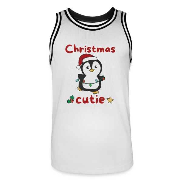 Pingouin Mignon Lumières Noël sur Maillot de basket Homme