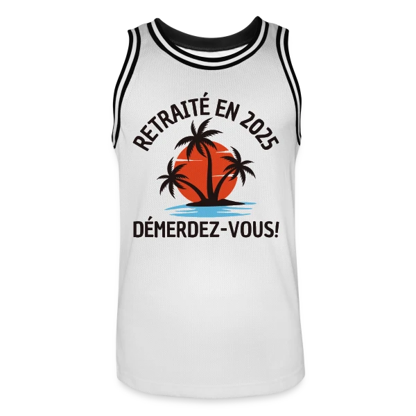 Retraite 2025 Plage sur Maillot de basket Homme
